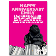 Gorilla Pink Anniversary Card
